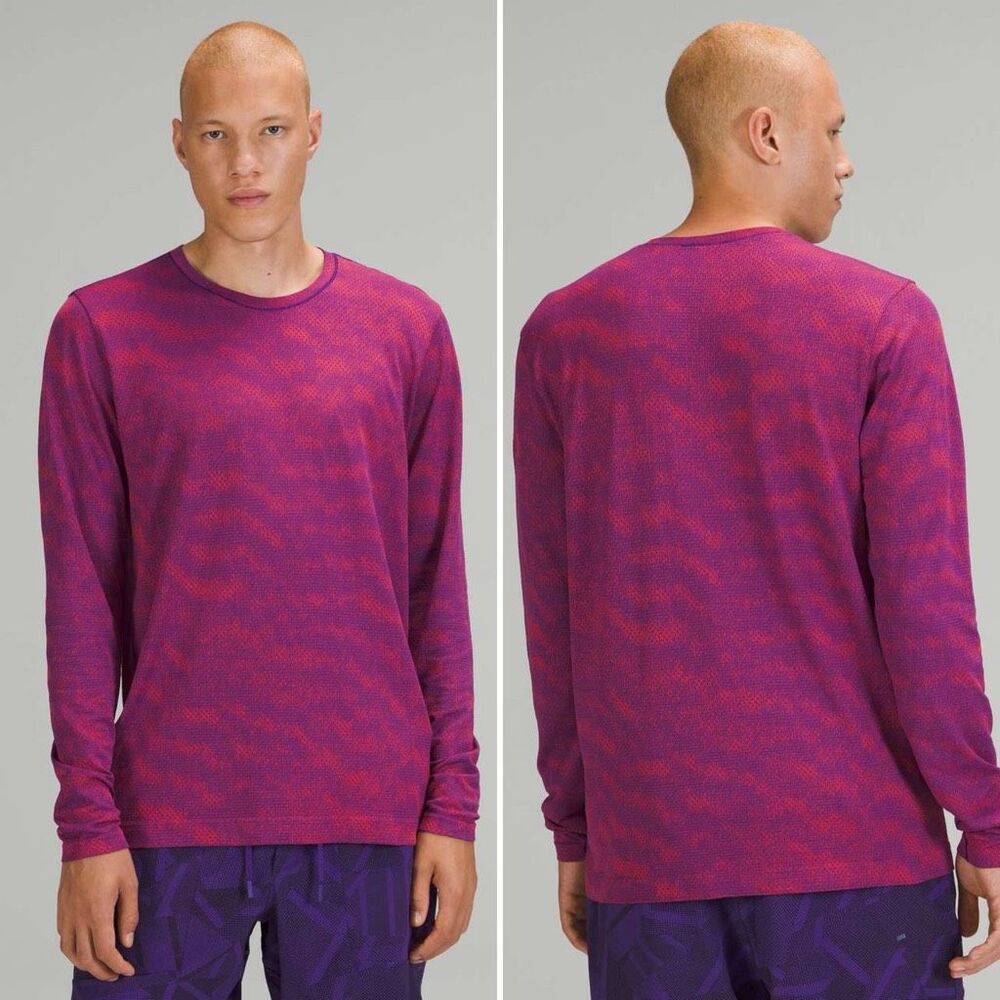 Lululemon Metal Vent Breathe Long Sleeve Shirt in Half Tone Petrol Purple / Autu